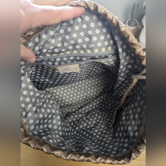 Kipling Joetsu Gold color medium size bag Backpack in great used condition! - Picture 14 of 16